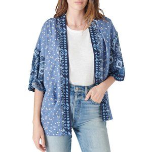 Lucky Brand Indigo Floral Kimono - Blue Multi